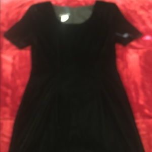 Black velvet mini dress